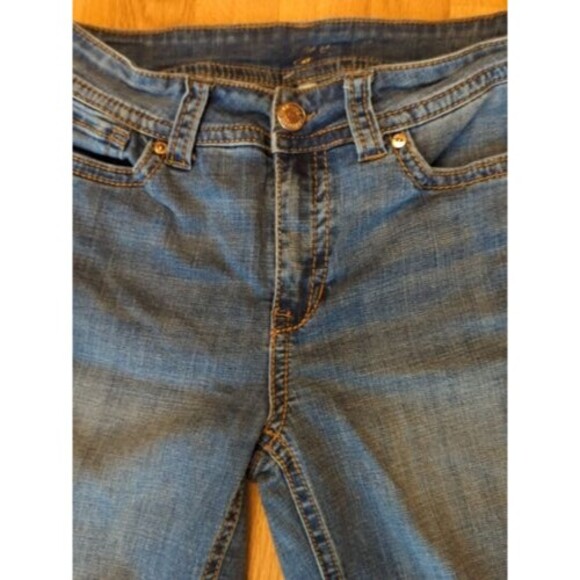 Seven 7 For All Mankind Jeans Womens Size 10 Denim Tapered Blue Mid Rise - Picture 2 of 15